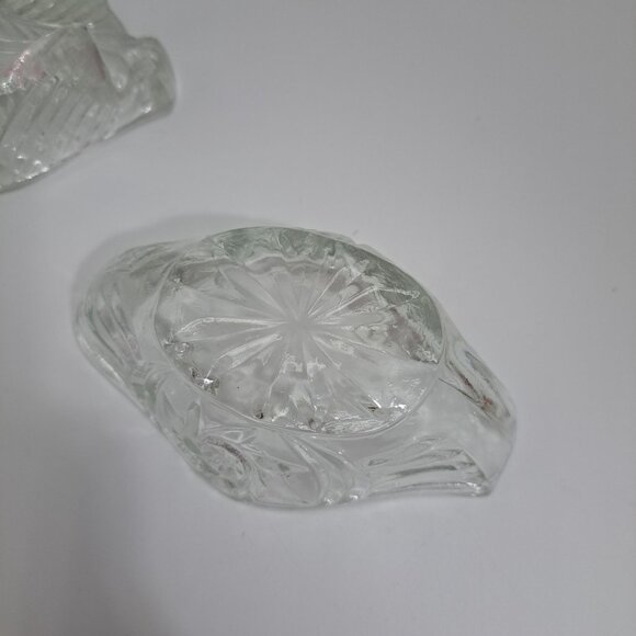 Crystal Glass Swan Figurine Trinket Holder 5" Tall Elegant Decorative Piece - Picture 8 of 8